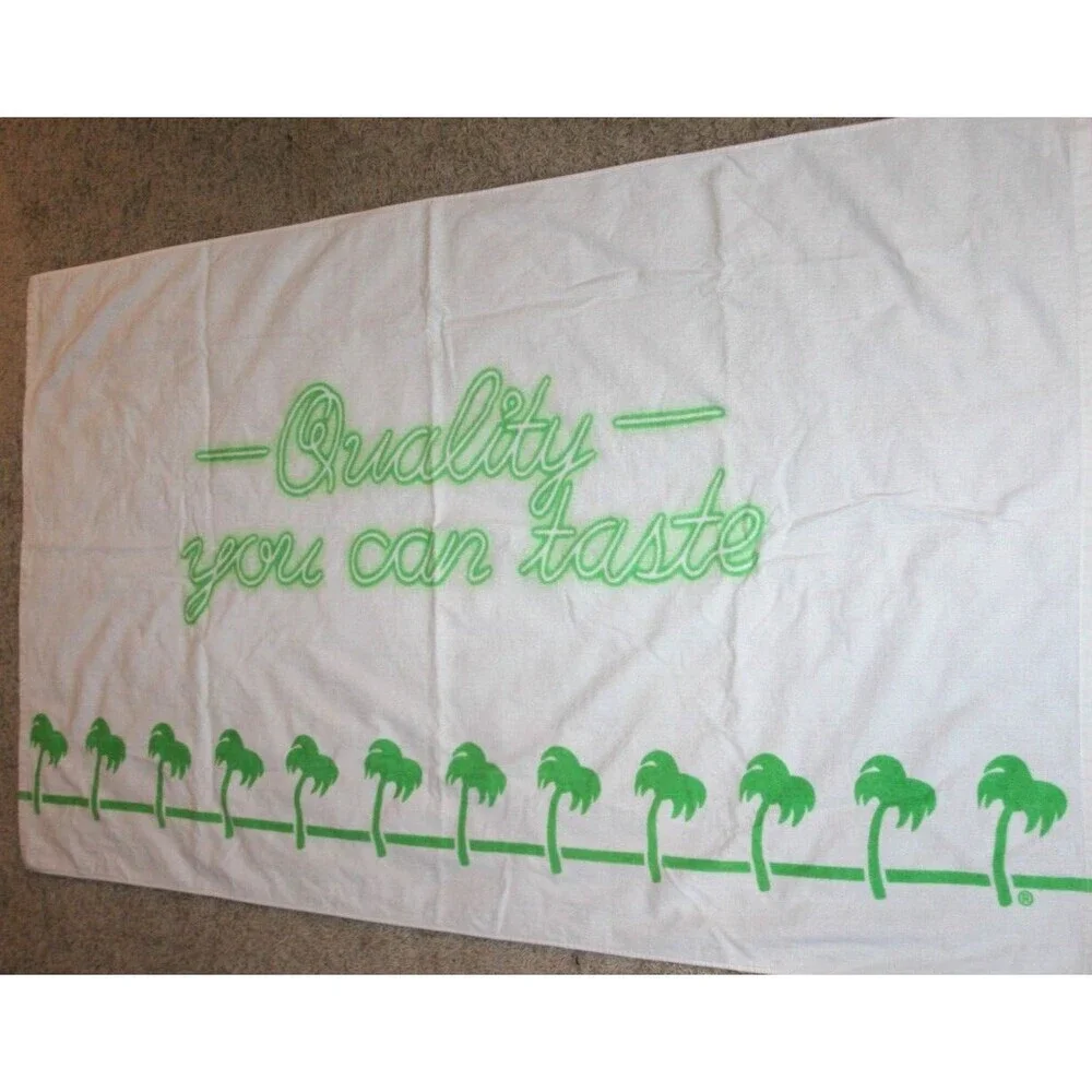 In N Out Quality You Can Taste Beach Towel White Neon Green Palm Trees 38